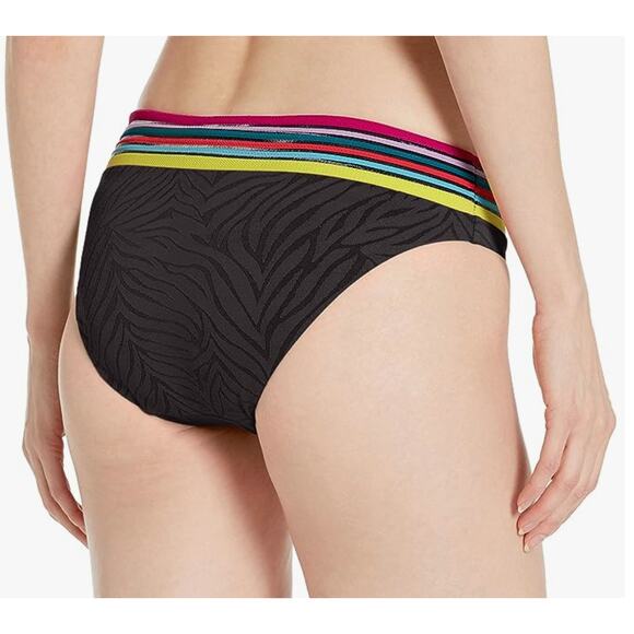 Trina Turk Women's Standard Hipster Bikini Zebra Black Swimsuit Bottom 10 NWT - Picture 2 of 3